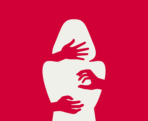 silhouette of a woman and hands